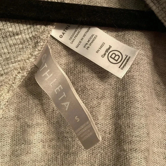 Athleta open long sleeve cardigan - size small - gray/white - soft - like new - Picture 3 of 6